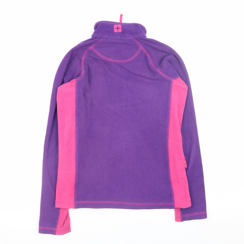 Mountain Warehouse Girls Purple Pink Fleece 1/2 Zip Pullover Sweatshirt 9-10 Years