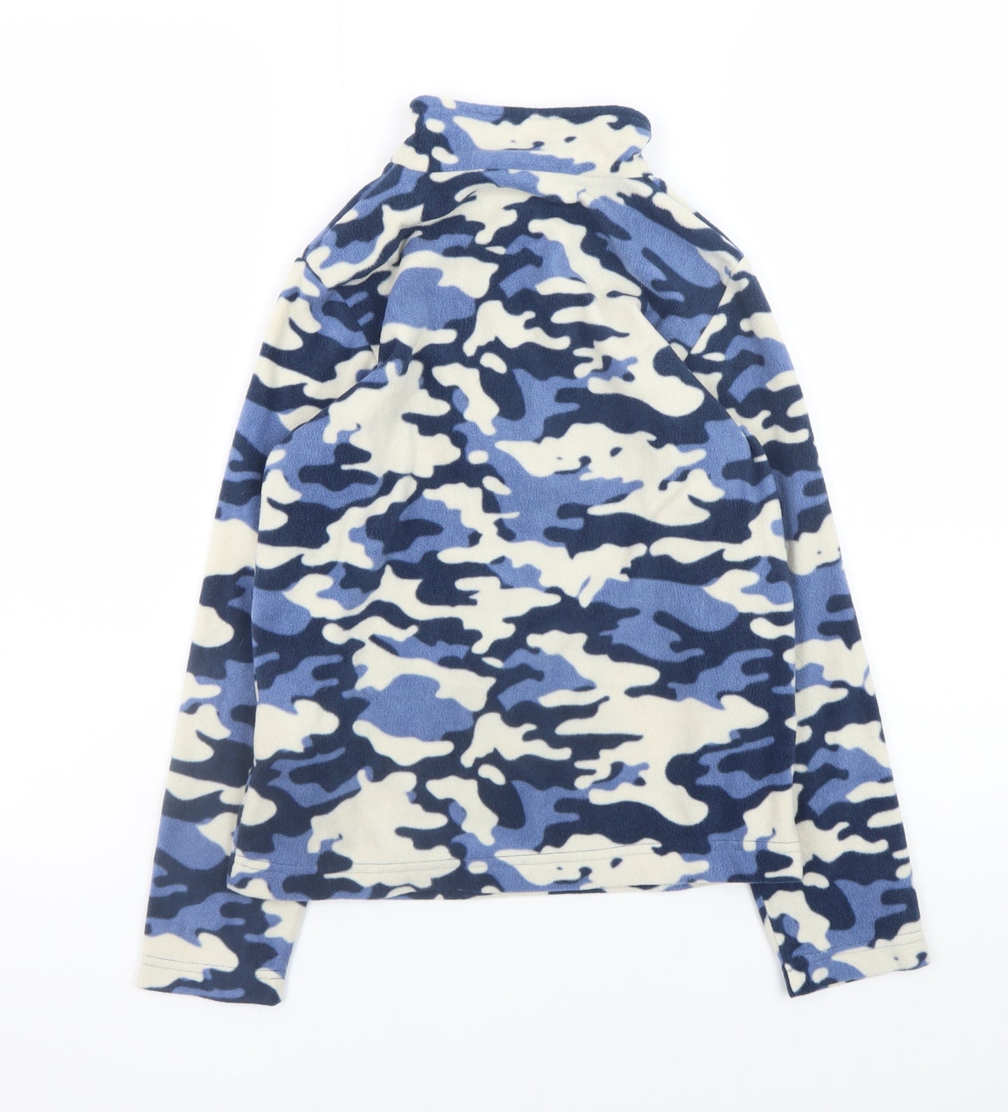 Mountain Warehouse Boys Blue Camouflage Fleece 1/4 Zip Sweatshirt 9-10 Years