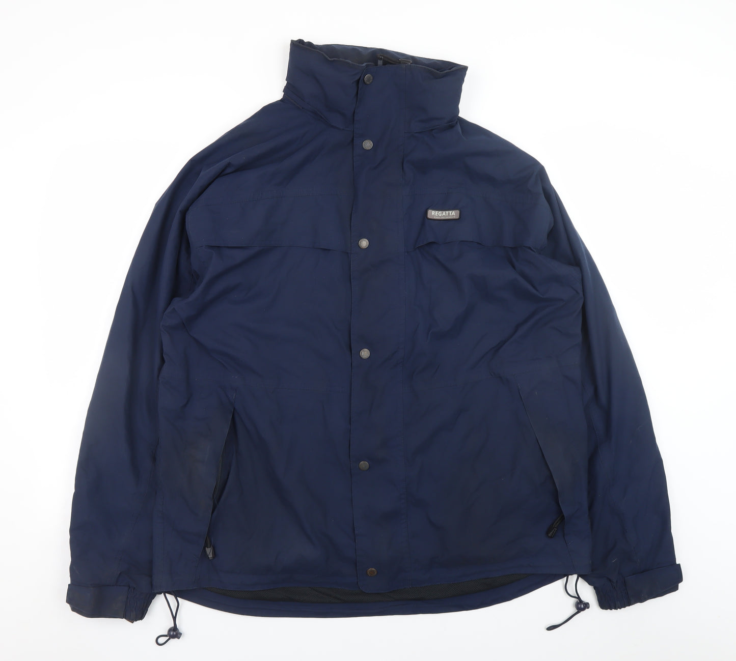 Regatta Men's Blue Waterproof Rain Jacket L Stand-Up Collar Outdoor Coat