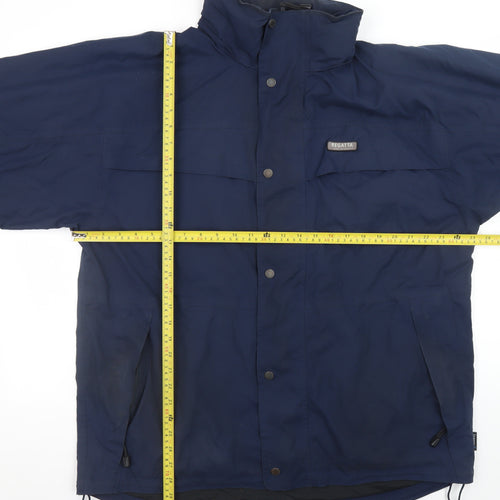 Regatta Men's Blue Waterproof Rain Jacket L Stand-Up Collar Outdoor Coat