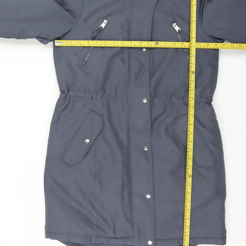 Vero Moda Women’s Blue Faux Fur Hooded Parka Coat Size S