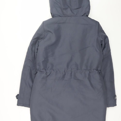 Vero Moda Women’s Blue Faux Fur Hooded Parka Coat Size S
