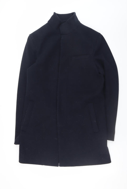 Marks and Spencer Men's Black Stand Collar Overcoat Size S