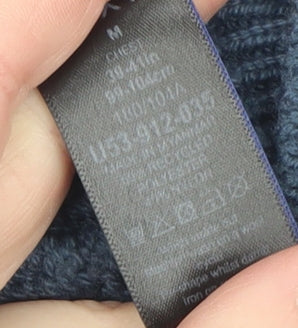 NEXT Men's Blue Cable-Knit Cotton Blend Crew Neck Jumper Medium