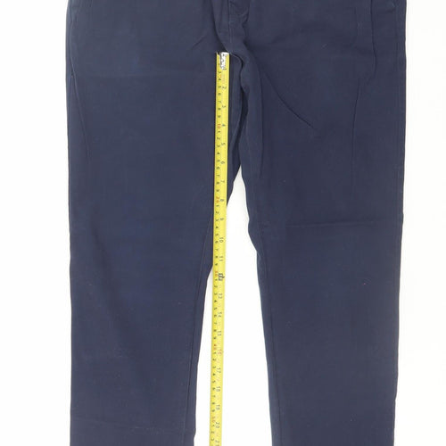 Next Men's Navy Skinny Fit Chino Trousers 34W 29L Cotton Blend