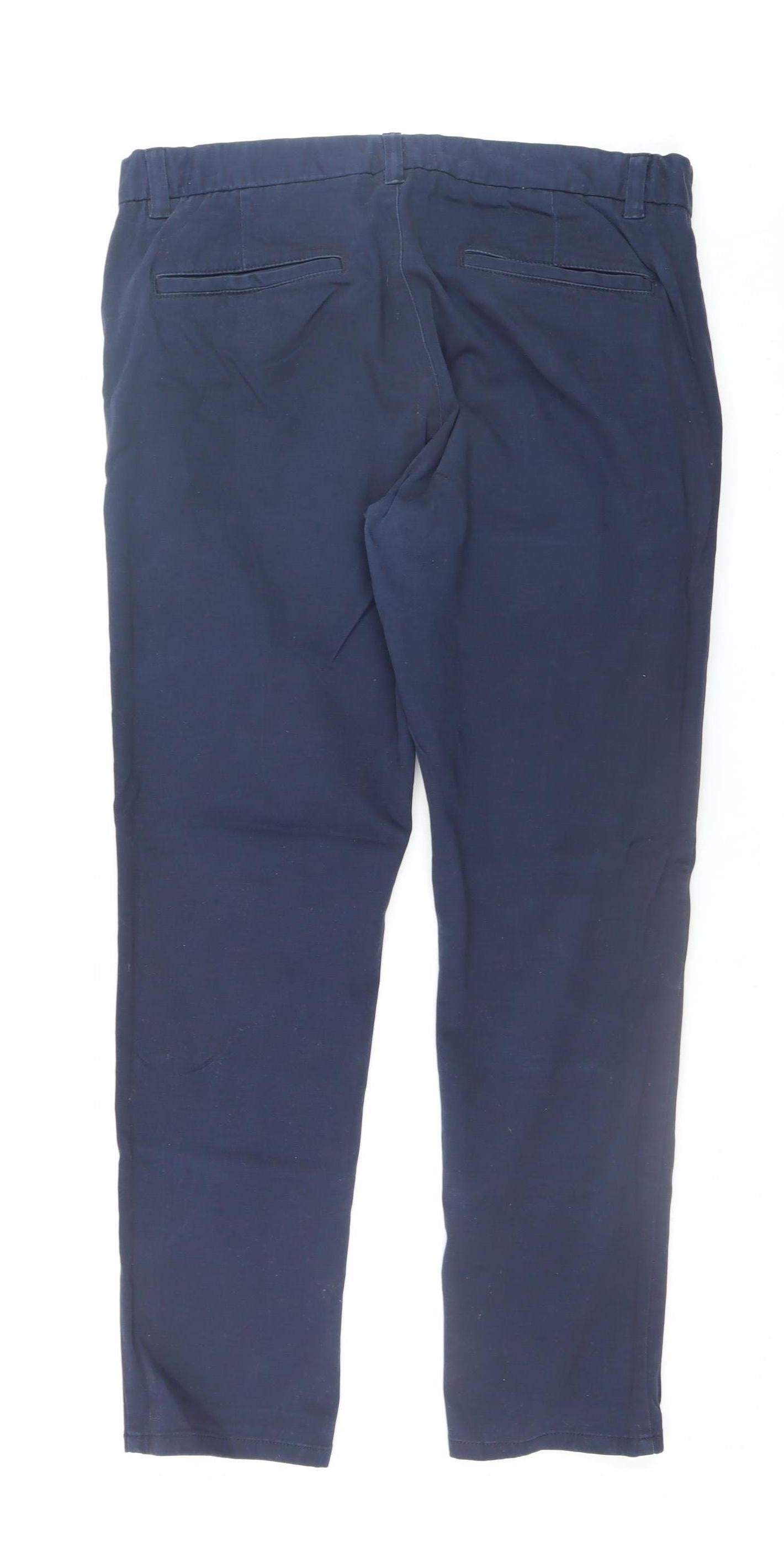 Next Men's Navy Skinny Fit Chino Trousers 34W 29L Cotton Blend