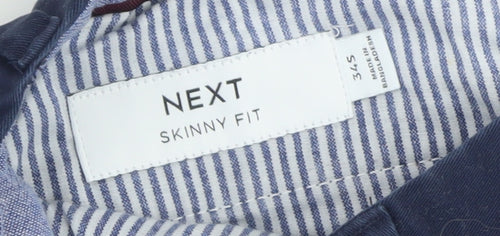 Next Men's Navy Skinny Fit Chino Trousers 34W 29L Cotton Blend