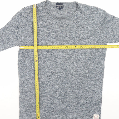 Jack & Jones Men's Grey Long Sleeve Vintage Crew Neck T-Shirt Size S