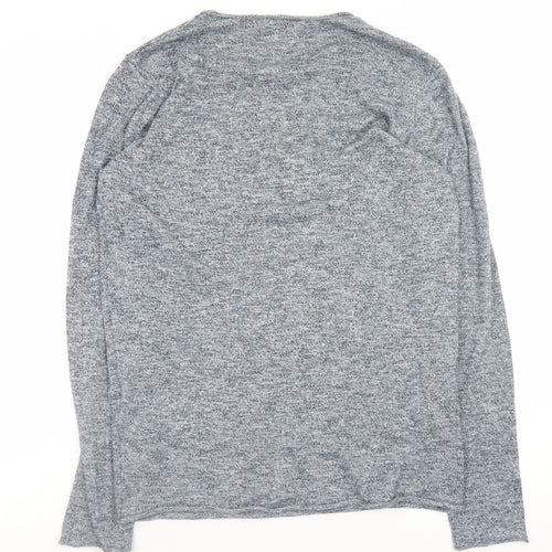 Jack & Jones Men's Grey Long Sleeve Vintage Crew Neck T-Shirt Size S
