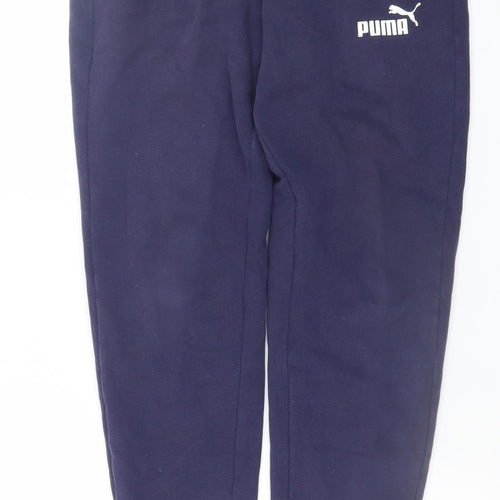 Puma Men's Navy Blue Sweatpants Joggers Small Elastic Waist