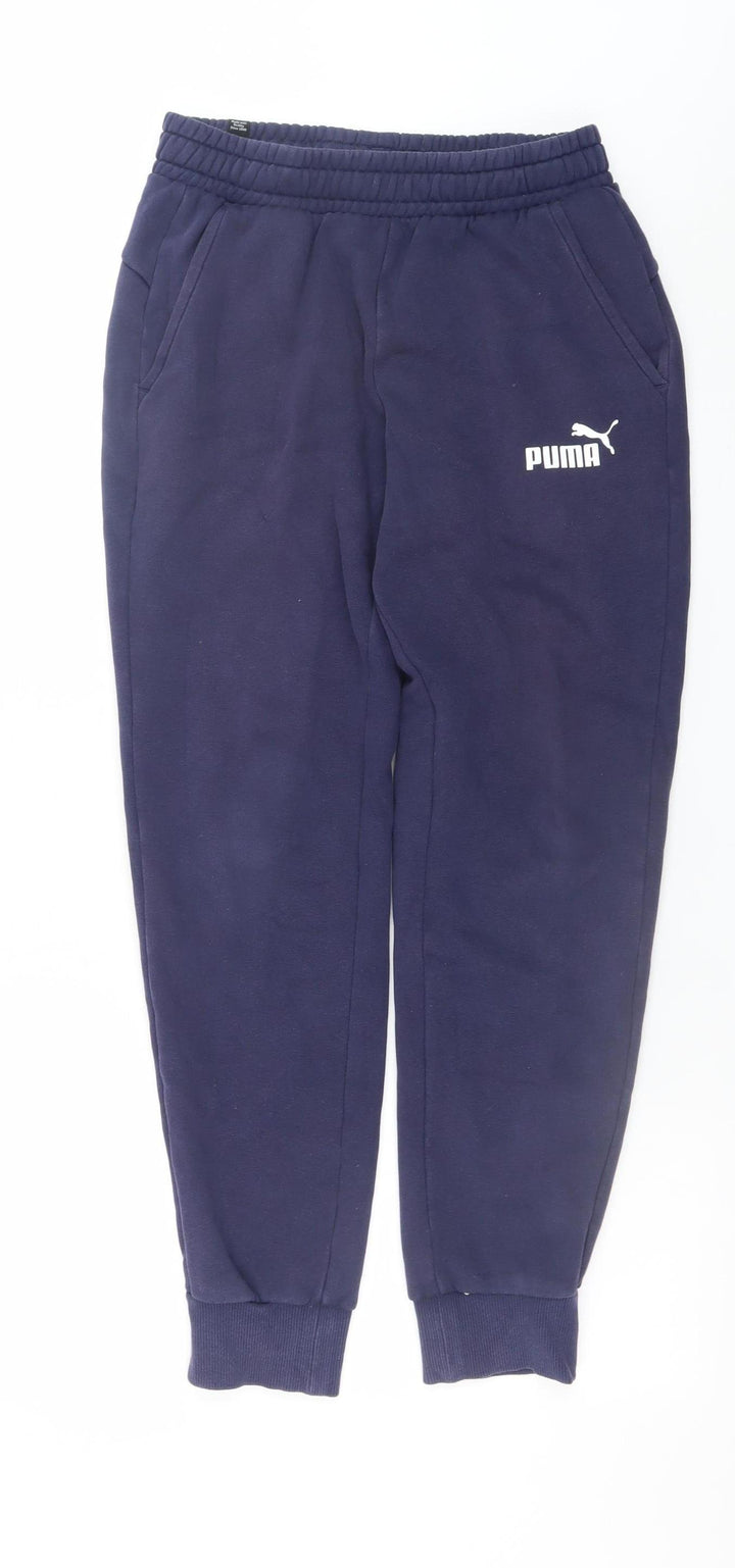 Puma Men's Navy Blue Sweatpants Joggers Small Elastic Waist
