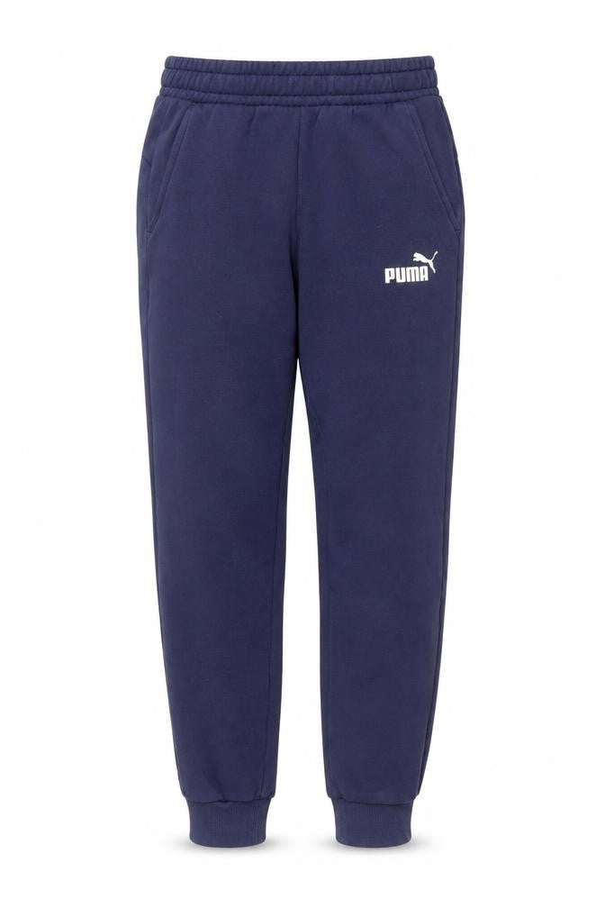 Front view of Puma Men's Navy Blue Sweatpants Joggers Small Elastic Waist