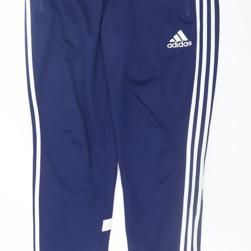 Adidas Men's Blue Tapered Jogger Trousers Size M