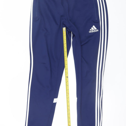 Adidas Men's Blue Tapered Jogger Trousers Size M