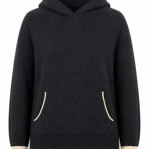 Mint Velvet Women Black Small Hooded Star Knit V-Neck Pullover Jumper