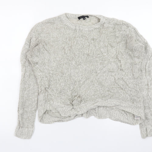 New Look Women's Grey Cable-Knit Pullover Jumper Size M