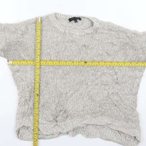 New Look Women's Grey Cable-Knit Pullover Jumper Size M