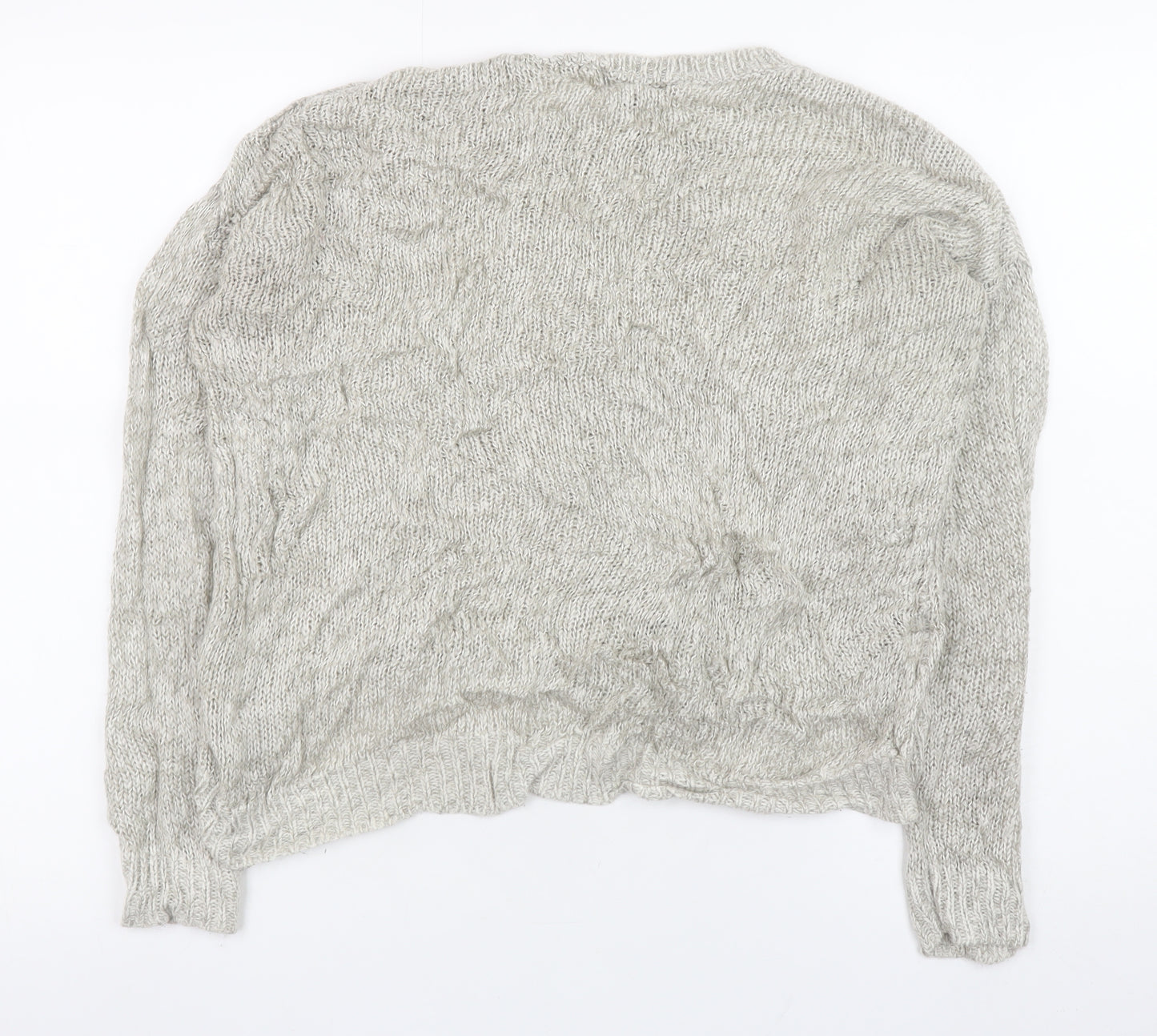 New Look Women's Grey Cable-Knit Pullover Jumper Size M