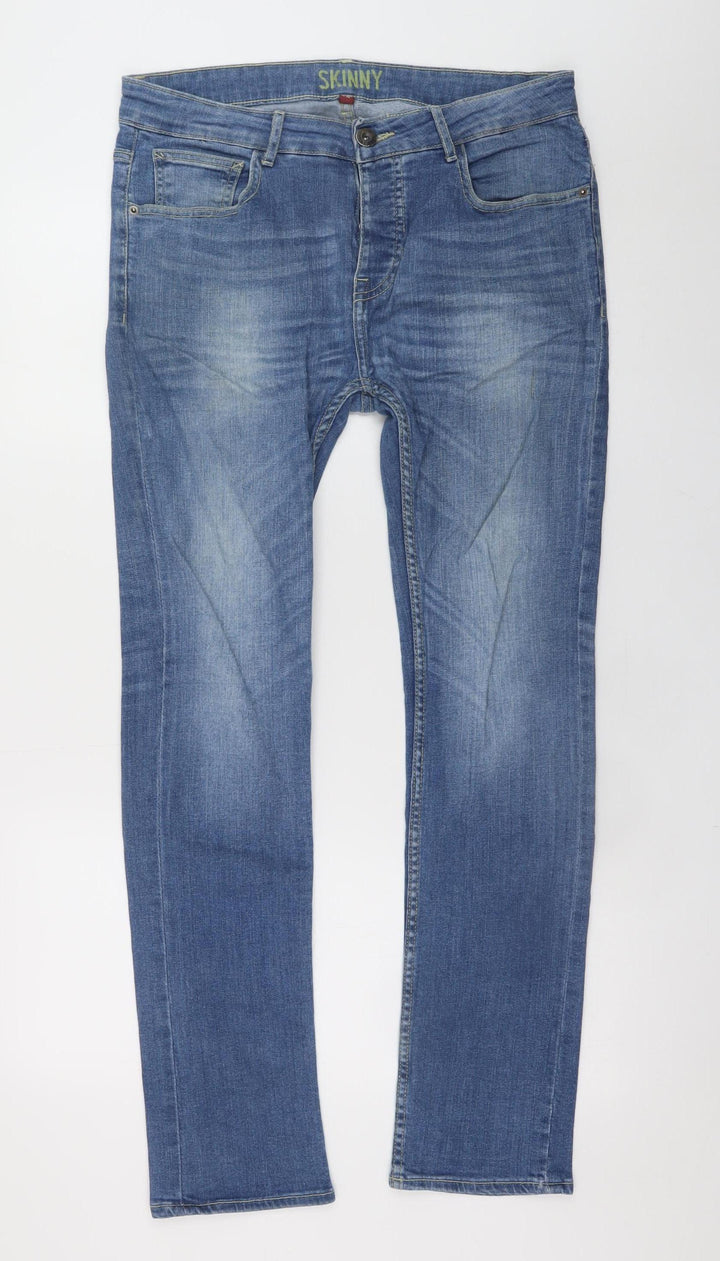 Denim Co. Men's Blue Skinny Fit Jeans W32 L32 Cotton Stretch