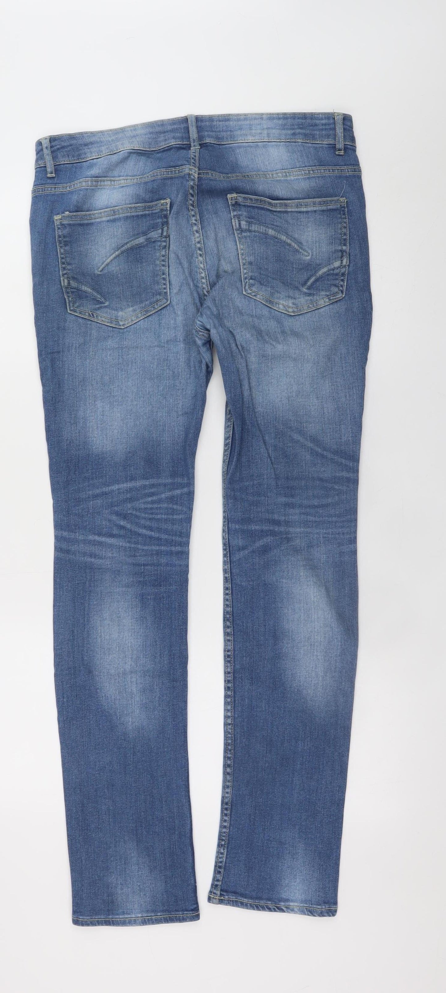 Denim Co. Men's Blue Skinny Fit Jeans W32 L32 Cotton Stretch