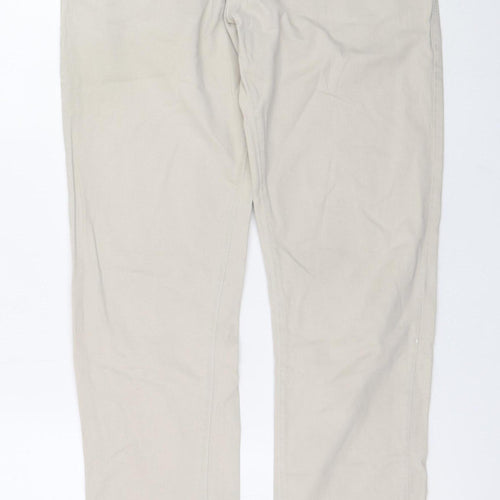 Zara Man Beige Regular Fit Straight Jeans Men 32W Basic Stretch Denim