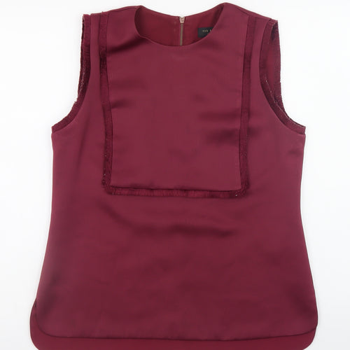 Ted Baker Women’s Red Sleeveless Satin Blouse Size 12