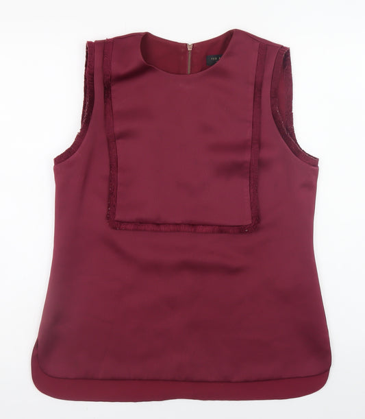 Ted Baker Women’s Red Sleeveless Satin Blouse Size 12