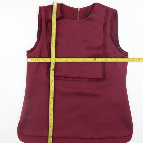 Ted Baker Women’s Red Sleeveless Satin Blouse Size 12