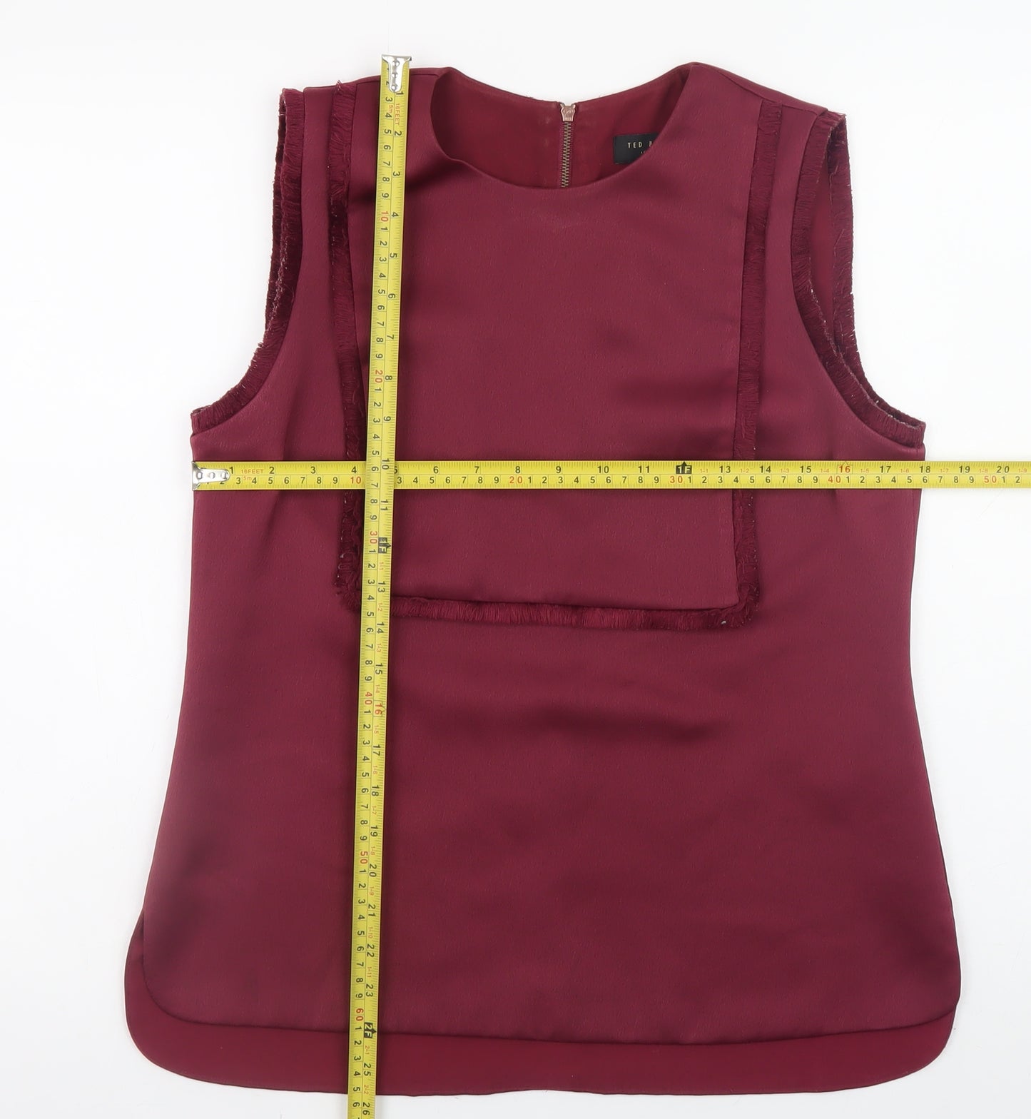 Ted Baker Women’s Red Sleeveless Satin Blouse Size 12