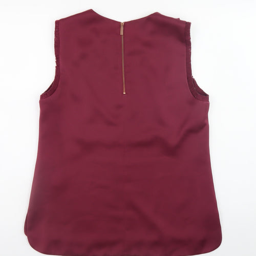 Ted Baker Women’s Red Sleeveless Satin Blouse Size 12