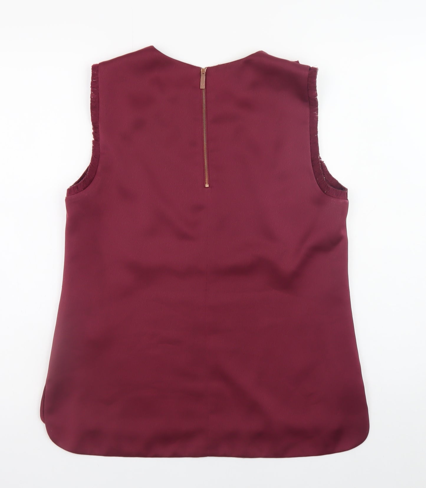 Ted Baker Women’s Red Sleeveless Satin Blouse Size 12