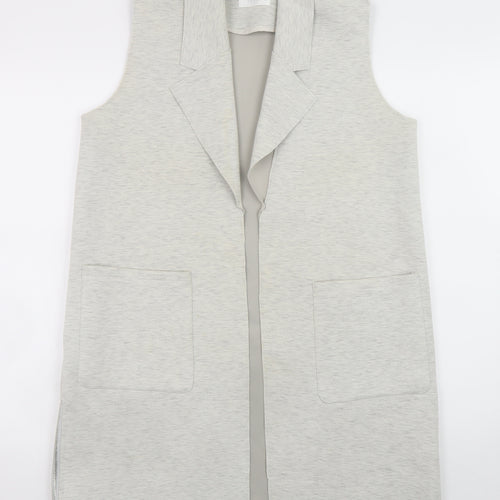Savida Women's Grey Long Sleeveless Waistcoat Size 10