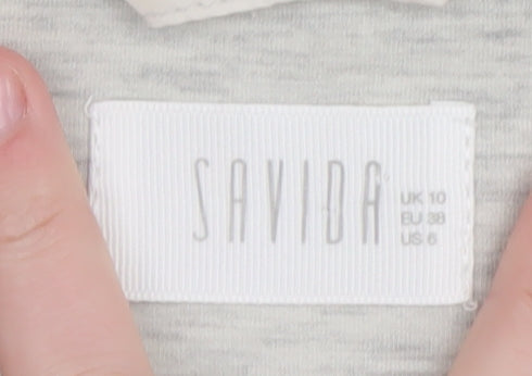 Savida Women's Grey Long Sleeveless Waistcoat Size 10