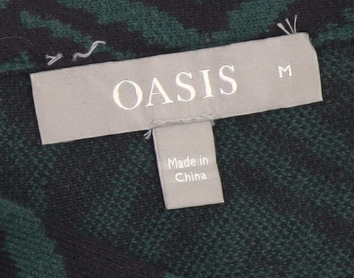 Oasis Women’s Green Animal Print A-Line Knit Skirt Size M