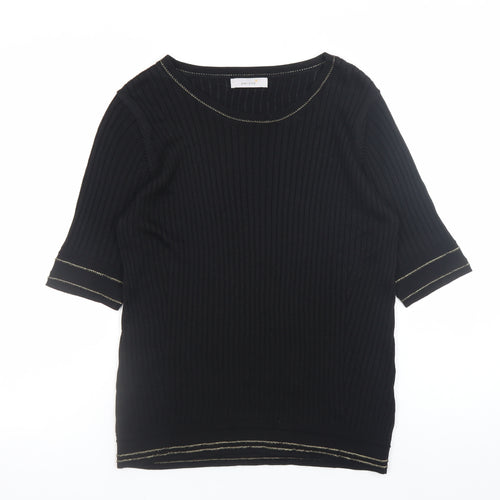 Marks and Spencer Women's Black Knit Short Sleeve Top Size 16