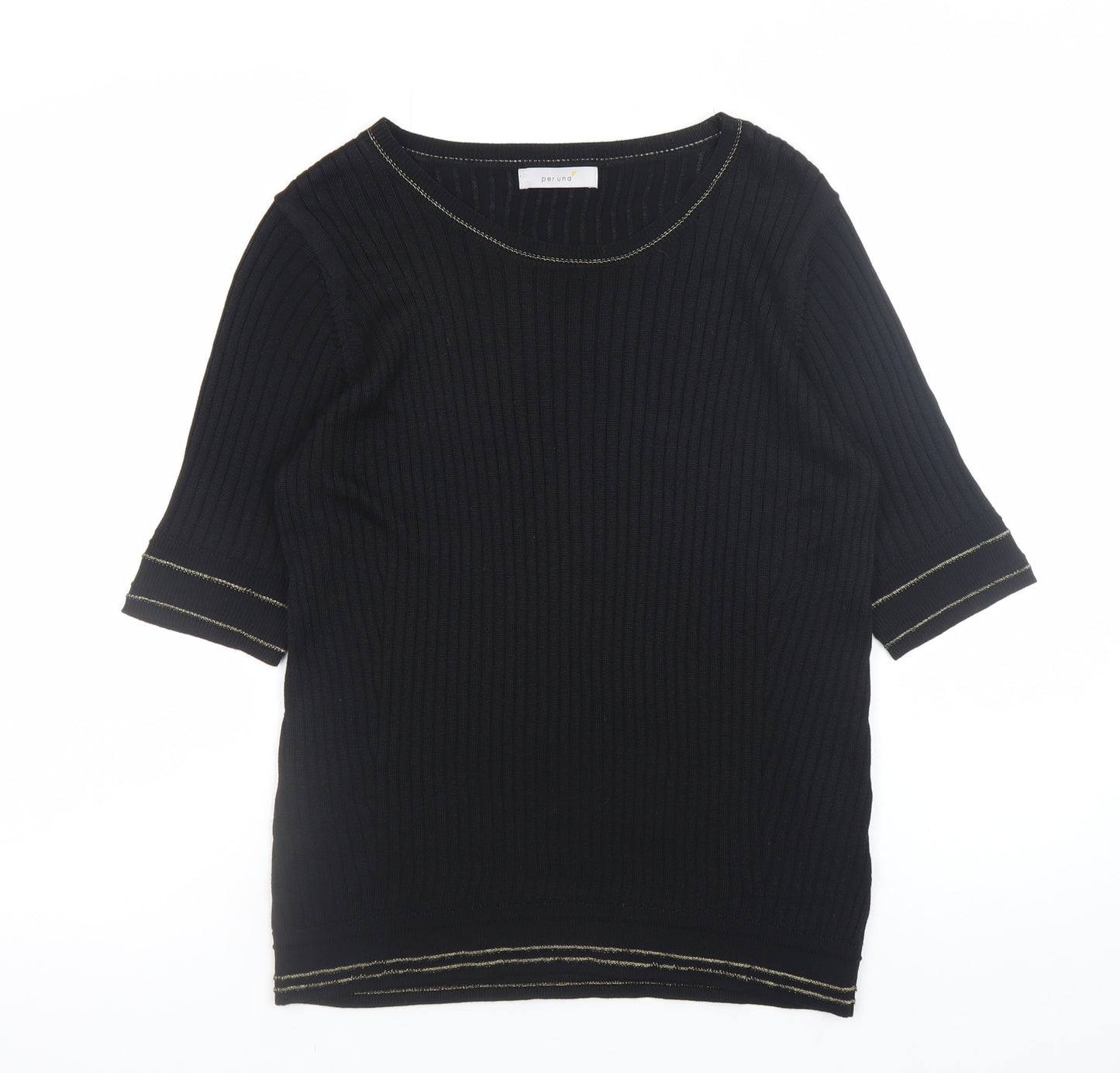 Marks and Spencer Women's Black Knit Short Sleeve Top Size 16