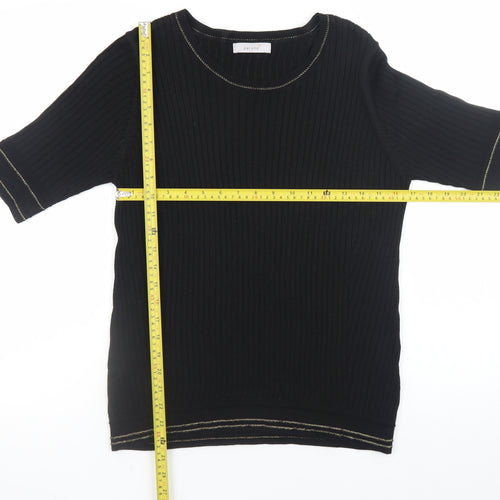 Marks and Spencer Women's Black Knit Short Sleeve Top Size 16