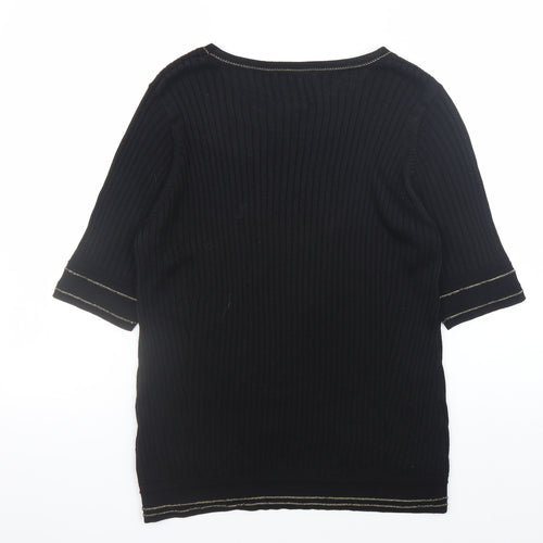 Marks and Spencer Women's Black Knit Short Sleeve Top Size 16