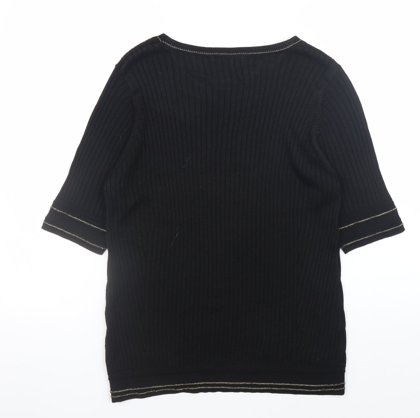 Marks and Spencer Women's Black Knit Short Sleeve Top Size 16