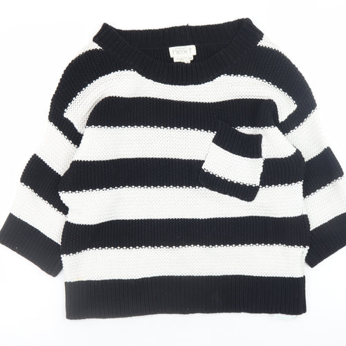 Next Womens Black & White Striped Cotton Jumper Size 12