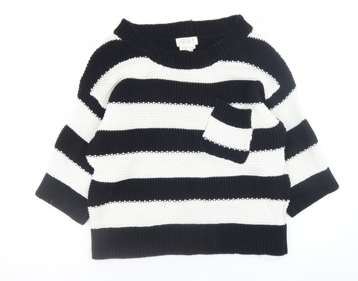 Next Womens Black & White Striped Cotton Jumper Size 12