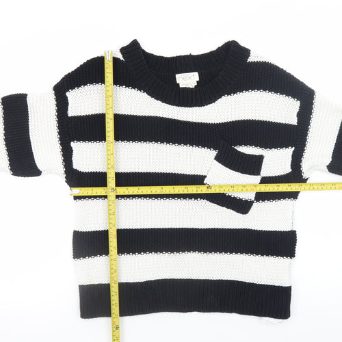 Next Womens Black & White Striped Cotton Jumper Size 12