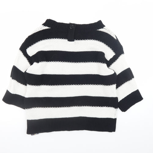 Next Womens Black & White Striped Cotton Jumper Size 12