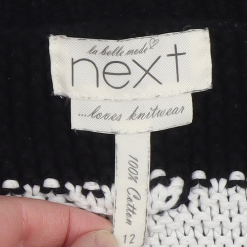 Next Womens Black & White Striped Cotton Jumper Size 12