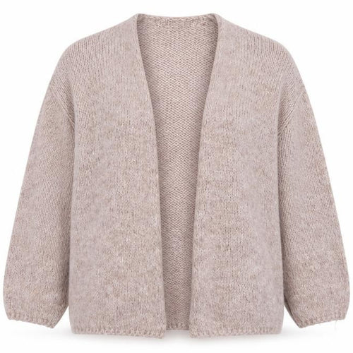 Pull&Bear Women's Beige Chunky-Knit Open Cardigan Size S