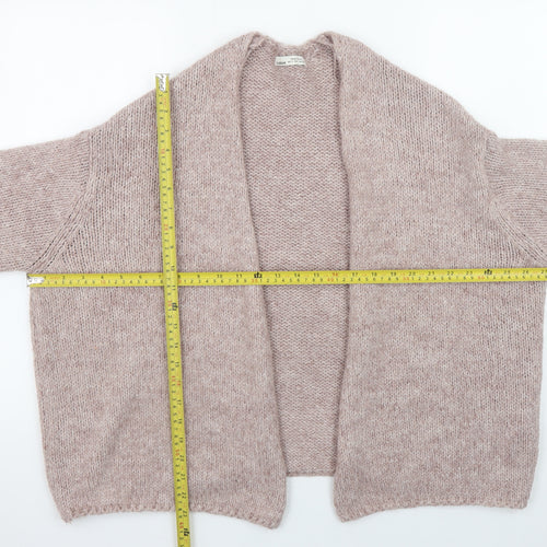 Pull&Bear Women's Beige Chunky-Knit Open Cardigan Size S