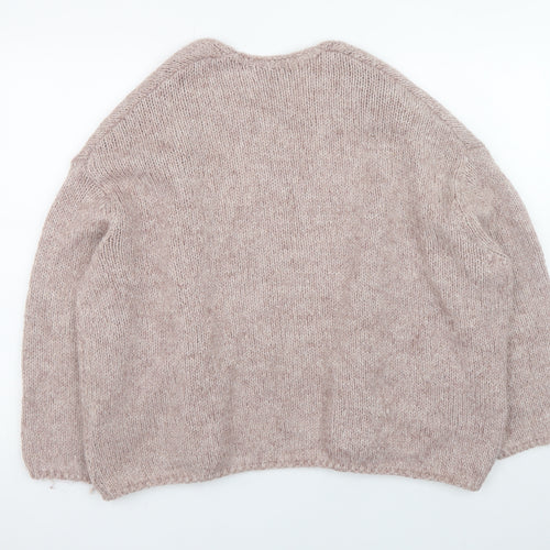 Pull&Bear Women's Beige Chunky-Knit Open Cardigan Size S