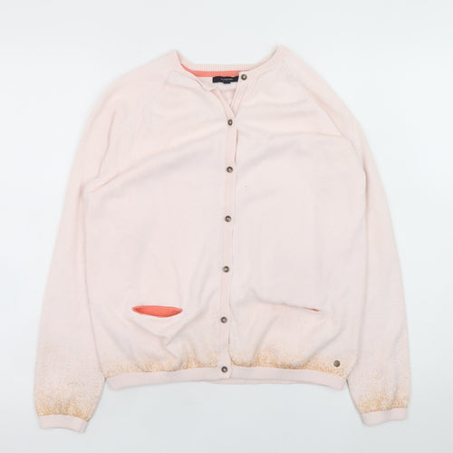 Marks and Spencer Girls Pink Cotton Cashmere Button Cardigan 13-14 Years