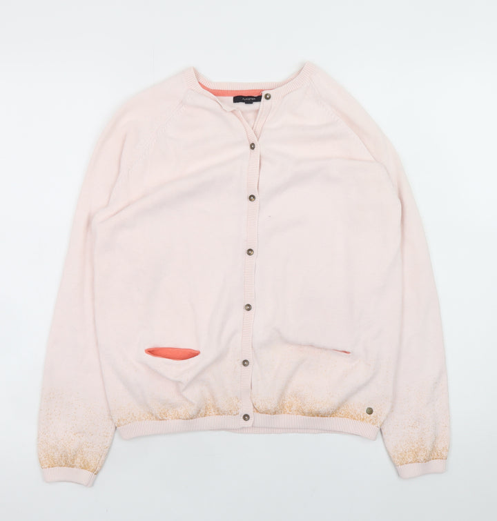 Marks and Spencer Girls Pink Cotton Cashmere Button Cardigan 13-14 Years