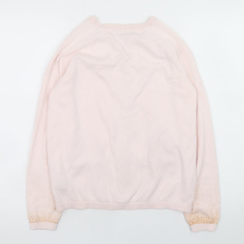 Marks and Spencer Girls Pink Cotton Cashmere Button Cardigan 13-14 Years